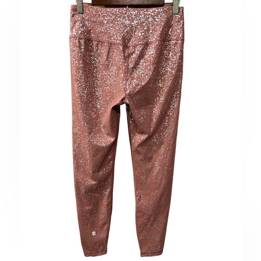 Sweaty Betty Goddess Foil Disco Pink Metallic Full Length Leggings - Picture 9 of 10